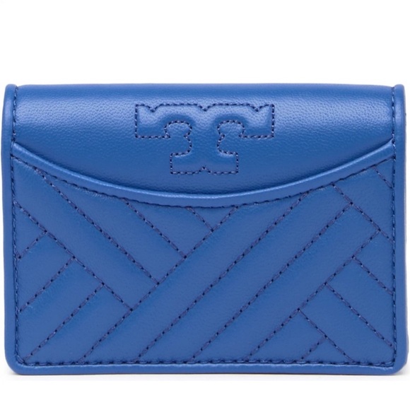 Tory Burch Mini Wallet Alexa foldable, Regal Blue / NWT - Picture 2 of 12